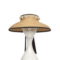 El diseño de moda Rafi pasto paja trenzada tapas de verano de la primavera grandes alas Arco de la cinta sombreros ajustables para señoras de la mujer sin punta