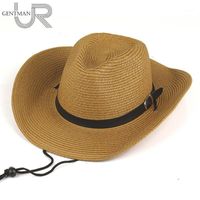 Sombreros de ala nominal hombres y mujer verano sol sombrero paja vaquero plegable playa moda gran cápsula cápsula 4 colores1