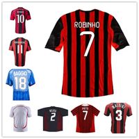 Jersey de football 91 92 1996 1997 2000 01 2003 2003 2006 2006 2007 09 10 Rétro Kaka Maldini Inzaghi Pirlo Chemise de football Vintage