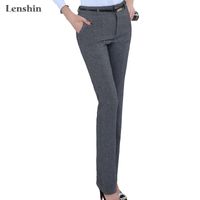 Kadınlar Ofis Lady Stil Work Lenshin Artı boyutu Biçimsel Ayarlanabilir Pantolon Düz kemer köprü Pantolon Business Design 201103 Wear