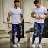 Мужские джинсы мужские тонкие джинсы изношены маленькие ноги, узкие штаны джинсы для мужчин
