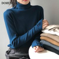 Женские свитеры осень зима водолазки свободно теплые 2021 дамы джемпер с длинным рукавом тонкий свитер негабаритнее белье