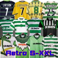 Celtic Retro 01 02 футбольные трикотажные изделия домой 95 96 97 98 99 футбольные рубашки Ларссон Sutton Nakamura Keane Black Sutton 05 06 89 91 92 84 85