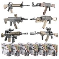 4844MINI сплав сборки 1: 6 винтовка M16 AK47 AKM игрушечный пистолет военный модельный оружие для взрослых коллекция детей мальчиков креативные подарки