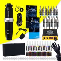 Dragonhawk Tattoo Kit Rotary Motor Pen Machine 20 Color Inks Power Supply Cartridges Needles D3035