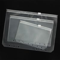 A5/A6/A7 PVC Binder Clear Zipper Storage Bag 6 Hole Waterproof Stationery Bags Office Travel Portable Document