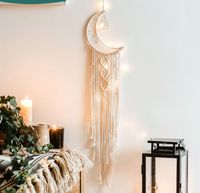 Woven Moon Dream Catcher Macrame Wall Hanging Tapestry Home ...
