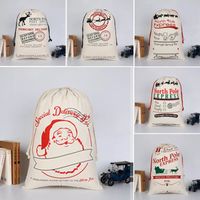 Wholesale Christmas Drawstring Canvas Bags 39 Styles Santa C...