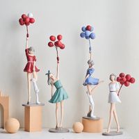Nordic Home Decoration Creative Resin Balloon Girl Sculpture...