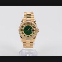 Мужские наручные часы механические автоматические 118348 36 мм арабский алмазный циферблат золотой браслет из нержавеющей стали люкс