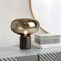 Postmodern marmor glas bordslampa sovrum dekoration belysning lyx svart bordslampor för vardagsrum studie e27 skrivbord ljus