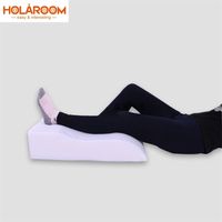 S Shape Sponge Portable Travel Footrest Leg Raiser Pillow Bed Foot Rest Relax Support Pillow Blue White Cover Massage Pillow 220115
