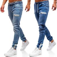 2022 New Casual Frosted Zipper Design Sports Men' s Jean...