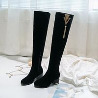 Compre al por mayor Botas Largas De Gamuza Negra de bajo precio \u0026 de  calidad con envío gratuito | Es.DHgate