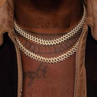 Hip Hop Bling helaron a cabo 18-22inches cubana cadena de acoplamiento del collar de oro de lujo de joyería de plata entre mujeres y hombres