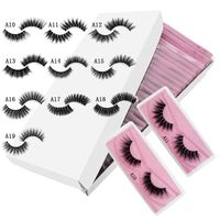 10 estilos 3D Mink Eyelashes pestañas de ojo con caja extensión de pestañas cruzadas maquillaje natural largo largo grueso completo