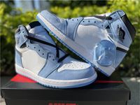 Yeni 2021 Yüksek OG 1 Üniversite Mavi Siyah Beyaz Açık Ayakkabı Erkekler Midnight Mavi Otantik Sneakers Zapatos Spor Orijinal Kutusu ile 7-13