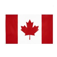 Canada Flag Direct factory wholesale stock 3x5Ft 90x150cm Polyest for Hanging Decoration CA CAN Maple leaf banner 3x5 FT Canadian Flags Leaf with Brass Grommets