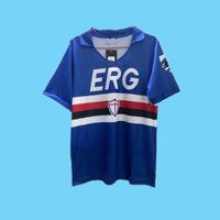 90 91 Sampdoria Mancini Vialli Home Soccer Jersey 1990 1991 Maglie da Calcio Sampdoria Retro Vintage Camisa de Futebol Clássico Maillot