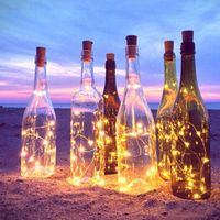 Nowość Światła 10 LED Struny Solar Wine Bottle Korek Miedź Wróżki Strip Drut Outdoor Christmas Dekoracje DIY Cork Light