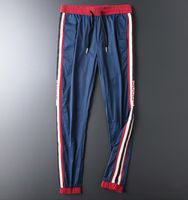 Erkek Nefes Jogger Pantolon Yeni İpli Spor Parça Pantolon Erkekler Sokak Moda Yan Şerit Tasarımcısı Joggers Rahat Pantolon M-5XL