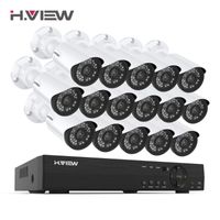 H.View 16ch Système de surveillance 16 1080P Caméra de sécurité extérieure 16CH CCTV DVR Kit vidéo Surveillance vidéo Vue télécommande Android