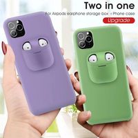 2 in 1 Earphone Silicone Cell Phone Cases For iP 11 Pro Max XS XR X 8 7 6 6s Plus a23