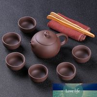 Juego de té Purple Clay Tea Pot Juego de té Chino Ceremonia Home Garden Kung-Fu-Fu-Set