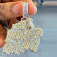 Pendant Necklaces Bread Gang Hip Hop Iced Out Bling Full Pav...