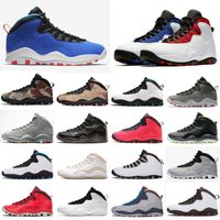 Hombres de alta calidad 10 10s Zapatos de baloncesto Jumpman Seattle Alas Polvo Entrenadores de polvo Fresco Gray Drake Ovo Negro Blanco Tinker Chicago Sneakers