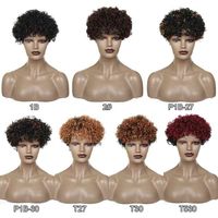 curly s short bob for women ombre color machine made cheap w...