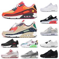  sports basketball shoes Max 90 Men Women DIY Flare Running shoes Trainers Off Classic 90s Sneakers Glasgow Light Smoke Grey Black White Bacon Valentin Day