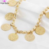 Islam Muslim Gold Jewelry Fashion Luxury Coin Women's Bracelet Gift Party Event Accessories Wholesale 220121