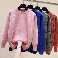 Bear Harajuku Рождественские женщины свитера 2020 мода зимний пуловер негабаритные свободно толстые теплые топы мультфильм вязаный свитер падение