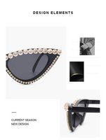 Fashion Accessories New diamond- encrusted cat eye sunglasses...