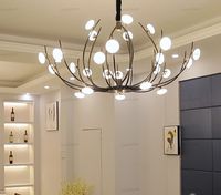 Nordiskt ljus lyxigt vardagsrum ljuskrona modern minimalistisk hem sovrum matsal fjärrkontroll LED ljuskrona belysning