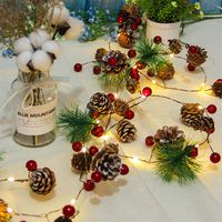 Christmas String Light Outdoor Waterproof Pine Cone Lights LED Copper Wire Fairy Garland Patio Holiday Decorate Lamp a18