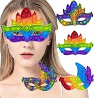 Party Mask Fidget Toy Rainbow Masquerade Balls Fancy Dress Masks Blindfold Push Bubble Facemask for Halloween Christmas Prom kids Aldult a06