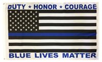 3x5Ft 90x150cm Thin Blue Line Flag Duty Honor Courage LIVES ...