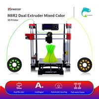 Impressoras Zonestar M8 Extrusora Dual Cor Misturando Color Full Black P802 Metal Classic I3 Abrir Source Reprap Impressora 3D DIY Kit1