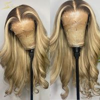 Spitze Perücken Highlight Honig Blondine Human Haare Für Schwarze Frauen Vorplucker Body Wave Ombre Color Part Perücke Brazilian Remy