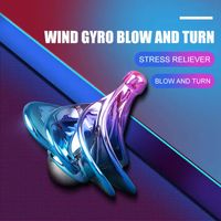 Fidget Colorful Blow Metal Gyro Spinning Top Stress Relief Toy Wind Turn Airflow Gyro Desktop Decompression Gifts for Kids and Adults