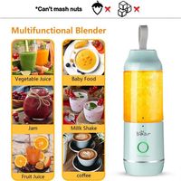 US STOCK Bear Portable Blender with 11.84oz BPA Free Tritan Blender Bottles, USB Rechargeable Blenders for Shakes and Smoothiesa27 a50 a56