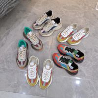 2022 Ünlü Rahat Ayakkabılar Spor Ayakkabı Erkekler Ve Kadınlar Kalın Soled Marka Deri Lüks Tasarımcı Chaussures Rahat Eğlence Moda Beyaz Siyah Boyutu 35-46