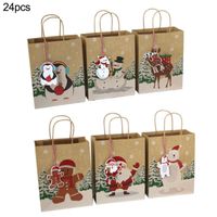 Christmas Decorations 24PCS Merry Gift Bags Tree Packing Bag Snowflake Candy Box Year 2021 Kids Favors Noel Decor