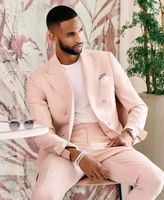 Красивый свет розовый мужские костюмы свадьбы смокинг пикированные отвороты тонкий подходящий костюм Homme Groom Formate Found костюм Terno Masculino Prom Groom на заказ 2 штуки Blazer