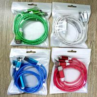 3 in 1 LED Flowing USB Cables 1m Streamer Data Line Type C Micro Charger Cord for Samsung Huawei Smart Phonea57 a07