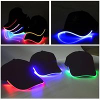 Snapbacks 200PCS LED Light Flash Headlight Baseball Cap Fashion Lighted Glow Club Party Black Fabric Travel Hat Headlamp