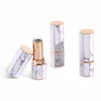 Octahedron Marbling Lipgloss Tube Plastic Patch Printing Empty Clear Lip Glosses Container Lipstick Lip Glaze Organizer Hot Sale 3 8ml L2