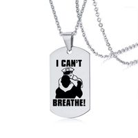 Кулон ожерелья я не могу дышать ожерелье американских протестов мужчин и женщин черная жизнь материи из нержавеющей стали Badge11
